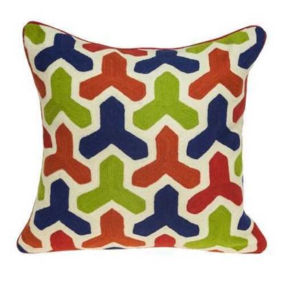 Image de 20" x 7" x 20" Handmade Multicolored Pillow Cover With Down Insert