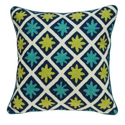 Изображение 20" x 7" x 20" Handmade Traditional Multicolor Pillow Cover With Down Insert
