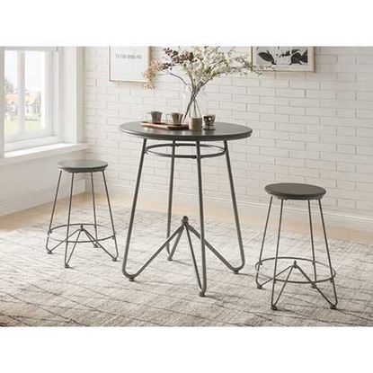 Изображение 3 Piece  Counter Height Set in Gray Oak & Sandy Gray