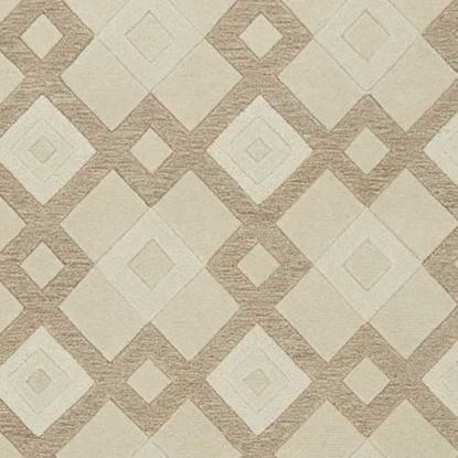 Picture of 3' x 5' Ivory Geometric Diamonds Wool Area Rug