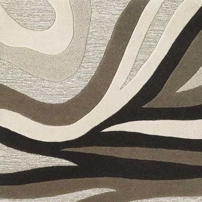 Picture of 3'x5' Natural Beige Hand Tufted Abstract Waves Indoor Area Rug