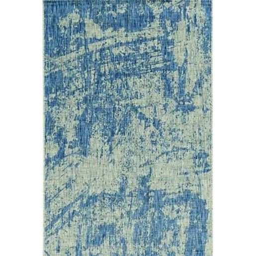 Изображение 8' Round Grey or Denim Abstract Brushstrokes UV Treated Area Rug