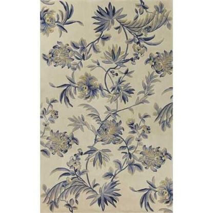 Picture of 30" x 50" Wool Ivory or Blue Area Rug