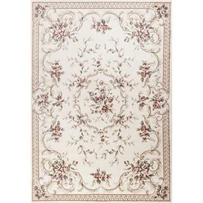 Picture of 5'x8' Ivory Bordered Floral Indoor Area Rug