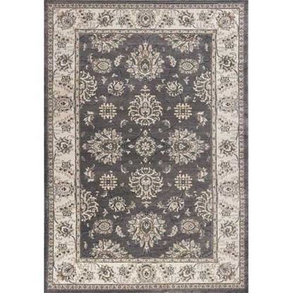 Изображение 5' x 8' Grey or Ivory Floral Vines Bordered Area Rug