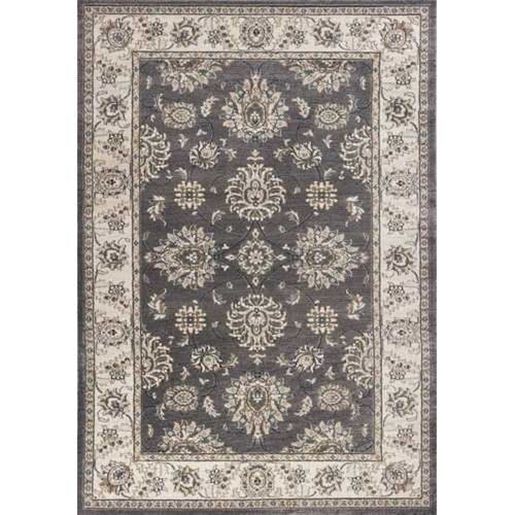 Picture of 5' x 8' Grey or Ivory Floral Vines Bordered Area Rug