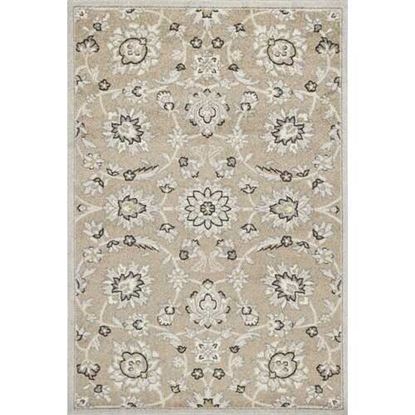 Picture of 5'x8' Beige Grey Machine Woven UV Treated Floral Traditional Indoor Outdoor Area Rug