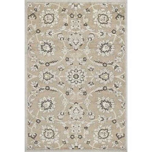 Picture of 5'x8' Beige Grey Machine Woven UV Treated Floral Traditional Indoor Outdoor Area Rug