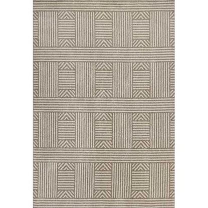 Picture of 5' x 8' Beige Geometric Lines UV Treated Area Rug