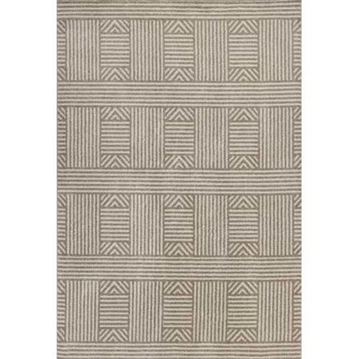 Picture of 5' x 8' Beige Geometric Lines UV Treated Area Rug