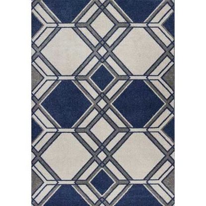 Изображение 5' x 8' Ivory or Denim Geometric Diamond UV Treated Area Rug