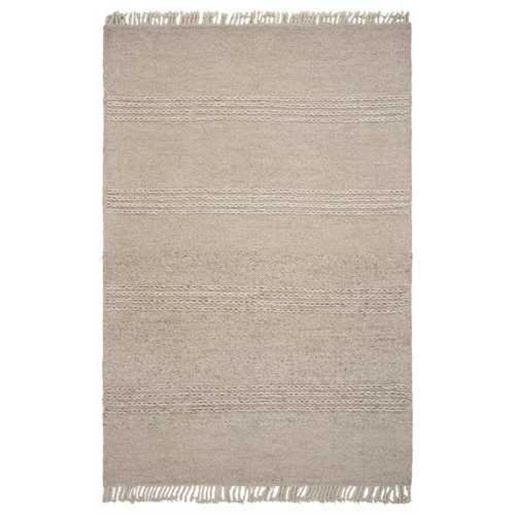 Picture of 3'x5' Beige Chain Stitch Hand Woven Wool Indoor Area Rug