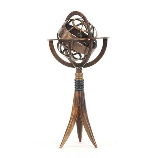 Picture of 5.5" x 5.5" x 12" Brass Armillary On Horn Stand