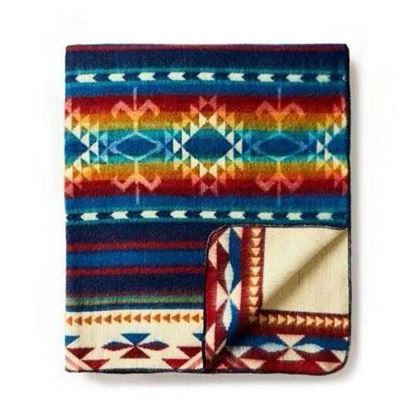 Picture of Ultra Soft Southwestern Rainbow Handmade Woven Blanket