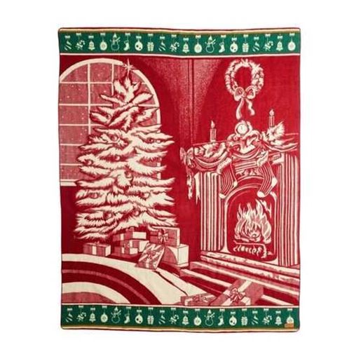 Изображение Queen Size Ultra Soft Red Christmas Handmade Woven Blanket