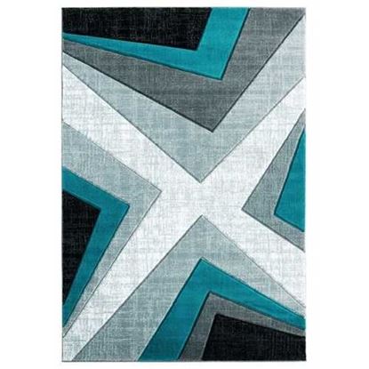 Изображение 31" x 88" Turquoise Olefin / Polypropylene Runner Rug