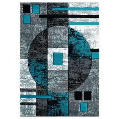 Picture of 31" x 88" Turquoise Olefin / Polypropylene Runner Rug