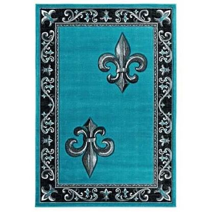 Picture of 31" x 88" Turquoise Olefin / Polypropylene RunnerRug