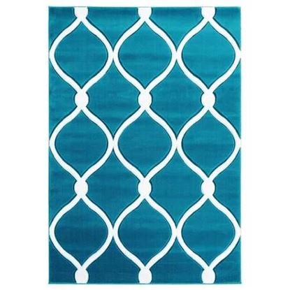 Picture of 31" x 88" Turquoise Olefin / Polypropylene Runner Rug