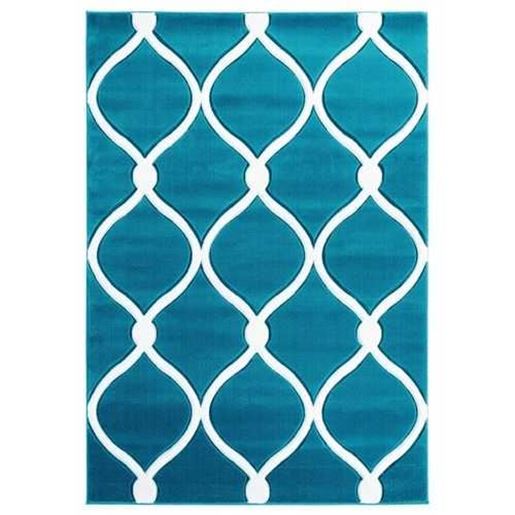 Изображение 31" x 88" Turquoise Olefin / Polypropylene Runner Rug