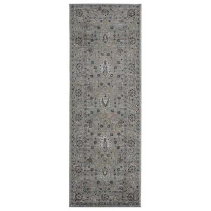 Picture of 31" x 86" Blue / Grey Microfiber / Polyester Runner Rug