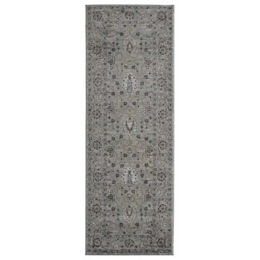 Picture of 31" x 86" Blue / Grey Microfiber / Polyester Runner Rug