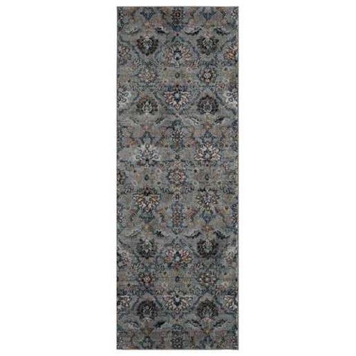 Picture of 31" x 86" Blue / Grey Microfiber / Polyester Runner Rug