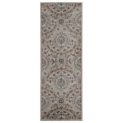 Picture of 31" x 86" Beige Microfiber / Polyester Runner Rug