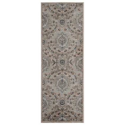 Picture of 31" x 86" Beige Microfiber / Polyester Runner Rug