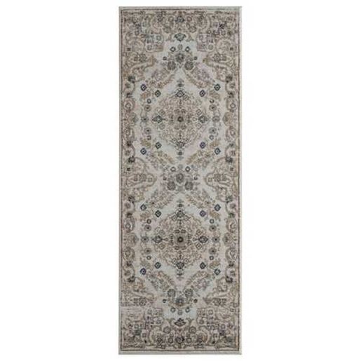 Picture of 31" x 86" Beige Microfiber / Polyester Runner Rug