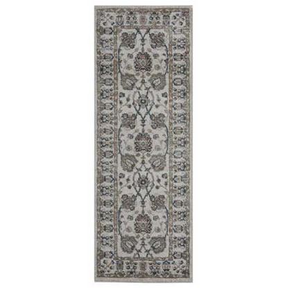 Picture of 31" x 86" Beige Microfiber / Polyester Runner Rug