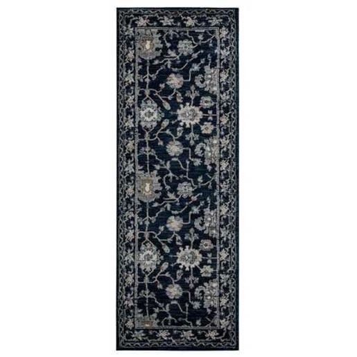 Picture of 31" x 86" Navy Microfiber / Polyester Runner Rug