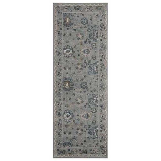 Picture of 31" x 86" Blue / Grey Microfiber / Polyester Runner Rug