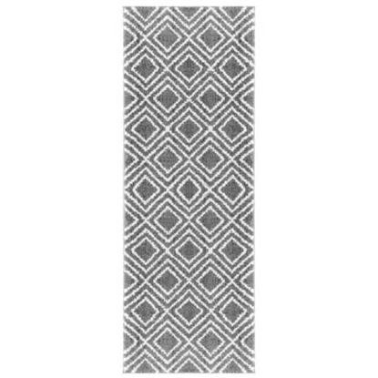 Изображение 31" x 86" Grey Microfiber Polyester Runner Rug