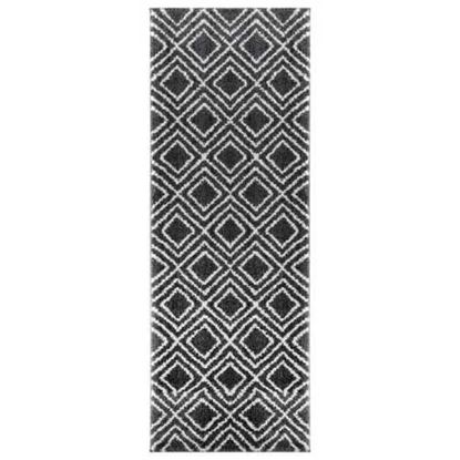 Picture of 31" x 86" Smoke Microfiber Polyester Runner Rug