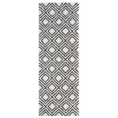 Изображение 31" x 86" White Microfiber Polyester Runner Rug