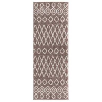 Изображение 31" x 86" Beige Microfiber Polyester Runner Rug