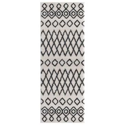 Picture of 31" x 86" White Microfiber Polyester Runner Rug