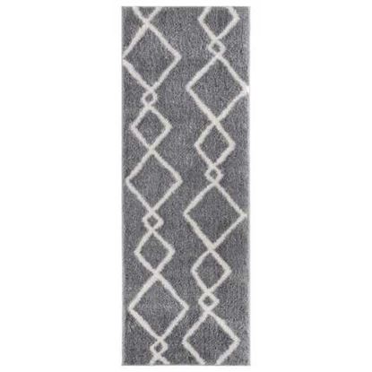 Изображение 31" x 86" Grey Microfiber Polyester Runner Rug