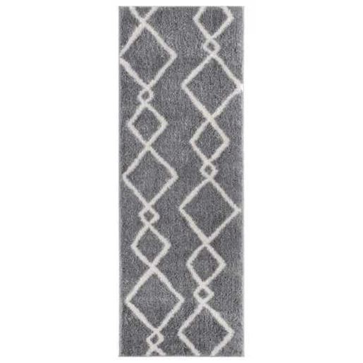 Picture of 31" x 86" Grey Microfiber Polyester Runner Rug