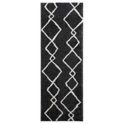 Picture of 31" x 86" Smoke Microfiber Polyester Runner Rug