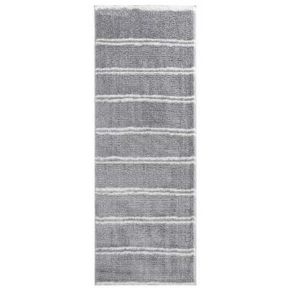 Изображение 31" x 86" Grey Microfiber Polyester Runner Rug