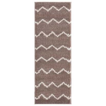 Изображение 31" x 86" Beige Microfiber Polyester Runner Rug