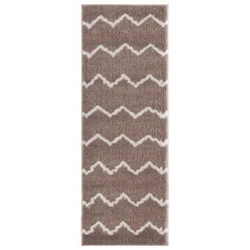 Picture of 31" x 86" Beige Microfiber Polyester Runner Rug