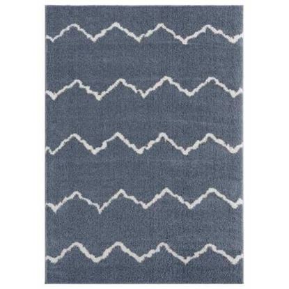 Picture of 39" x 59" Blue / Grey Microfiber Polyester Mat Rug