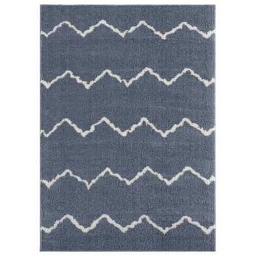 Изображение 39" x 59" Blue / Grey Microfiber Polyester Mat Rug