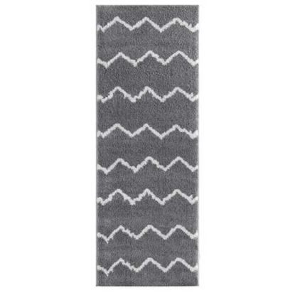 Picture of 31" x 86" Grey Microfiber Polyester Runner Rug