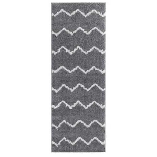 Изображение 31" x 86" Grey Microfiber Polyester Runner Rug