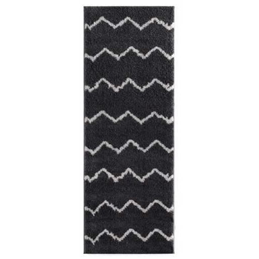 Изображение 31" x 86" Smoke Microfiber Polyester Runner Rug