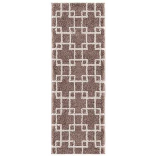 Picture of 31" x 86" Beige Microfiber Polyester Runner Rug